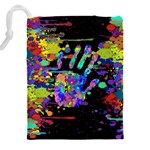 Crazy Multicolored Each Other Running Splashes Hand 1 Drawstring Pouch (5XL) Back