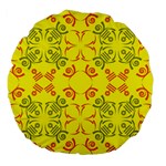 Abstract pattern geometric backgrounds   Large 18  Premium Flano Round Cushions Back