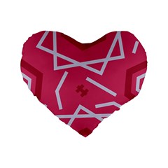 Abstract Pattern Geometric Backgrounds   Standard 16  Premium Flano Heart Shape Cushions by Eskimos