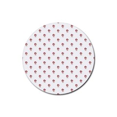 Weird Fantasy Bird Drawing Motif Pattern Rubber Coaster (round) by dflcprintsclothing