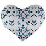 Abstract pattern geometric backgrounds   Large 19  Premium Flano Heart Shape Cushions Back