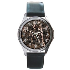 Abstract Light Games 4 Round Metal Watch by DimitriosArt