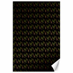 Fern Pattern 2 Black Canvas 24  X 36  by violetheavensky