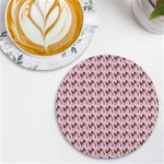 Fern Pattern 2 Pink UV Print Round Tile Coaster Front
