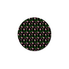 Pink Carnation Black Golf Ball Marker (10 Pack) by violetheavensky
