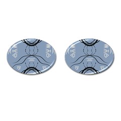 Abstract Pattern Geometric Backgrounds   Cufflinks (oval) by Eskimos