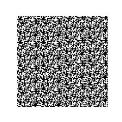 Black And White Qr Motif Pattern Small Satin Scarf (square) by dflcprintsclothing