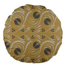 Folk Flowers Print Floral Pattern Ethnic Art Large 18  Premium Flano Round Cushions by Eskimos