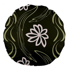 Folk Flowers Print Floral Pattern Ethnic Art Large 18  Premium Flano Round Cushions by Eskimos