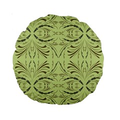Floral Folk Damask Pattern Fantasy Flowers  Standard 15  Premium Round Cushions by Eskimos