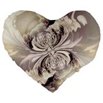 Fractal Feathers Large 19  Premium Heart Shape Cushions Front