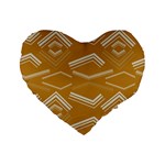 Abstract geometric design    Standard 16  Premium Flano Heart Shape Cushions Front