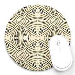 Folk Flowers Print Floral Pattern Ethnic Art Round Mousepads by Eskimos