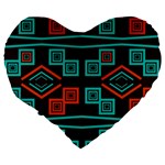 Abstract pattern geometric backgrounds   Large 19  Premium Heart Shape Cushions Back