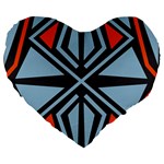 Abstract geometric design    Large 19  Premium Heart Shape Cushions Front