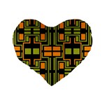 Abstract geometric design    Standard 16  Premium Flano Heart Shape Cushions Back