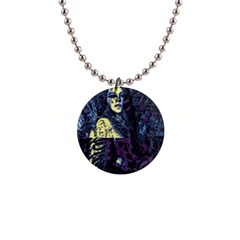 Glitch Witch Ii 1  Button Necklace by MRNStudios
