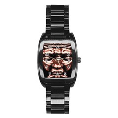Creepy Head Portrait Artwork Stainless Steel Barrel Watch by dflcprintsclothing