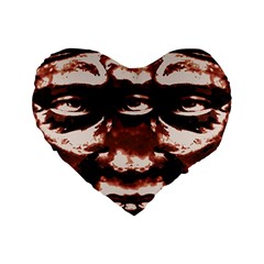 Creepy Head Portrait Artwork Standard 16  Premium Flano Heart Shape Cushions by dflcprintsclothing