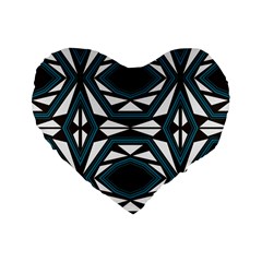 Abstract Pattern Geometric Backgrounds Standard 16  Premium Flano Heart Shape Cushions by Eskimos