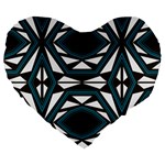 Abstract pattern geometric backgrounds Large 19  Premium Flano Heart Shape Cushions Front