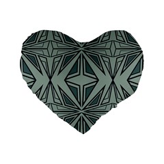 Abstract Pattern Geometric Backgrounds Standard 16  Premium Flano Heart Shape Cushions by Eskimos