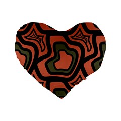 Abstract Pattern Geometric Backgrounds Standard 16  Premium Flano Heart Shape Cushions by Eskimos