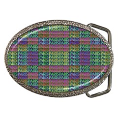 Paris Words Motif Colorful Pattern Belt Buckles by dflcprintsclothing