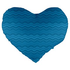Sea Waves Large 19  Premium Heart Shape Cushions by Sparkle