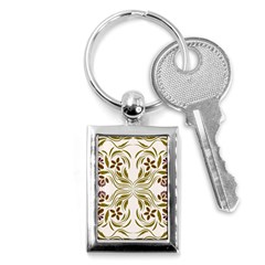 Folk Flowers Print Floral Pattern Ethnic Art Key Chain (rectangle) by Eskimos