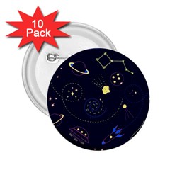 Cartoon-space-seamless-pattern-vectors 2 25  Buttons (10 Pack) 