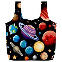 Background-with-many-planets-space Full Print Recycle Bag (xl) by Jancukart