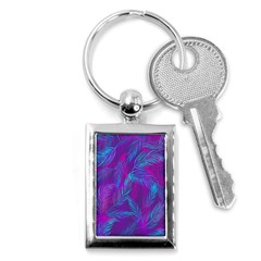 Leaf-pattern-with-neon-purple-background Key Chain (rectangle) by Jancukart