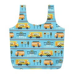 Buses-cartoon-pattern-vector Full Print Recycle Bag (l) by Jancukart