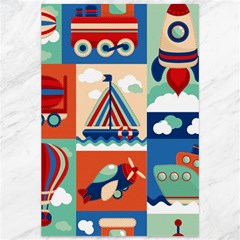 Toy-transport-cartoon-seamless-pattern-with-airplane-aerostat-sail-yacht-vector-illustration Canvas 12  X 18  by Jancukart