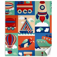 Toy-transport-cartoon-seamless-pattern-with-airplane-aerostat-sail-yacht-vector-illustration Canvas 20  X 24  by Jancukart
