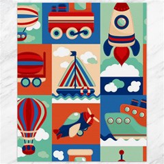Toy-transport-cartoon-seamless-pattern-with-airplane-aerostat-sail-yacht-vector-illustration Canvas 11  X 14  by Jancukart