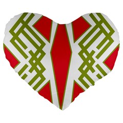 Abstract Pattern Geometric Backgrounds Large 19  Premium Flano Heart Shape Cushions by Eskimos
