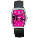 Bow To Toe Cheer Barrel Style Metal Watch Front