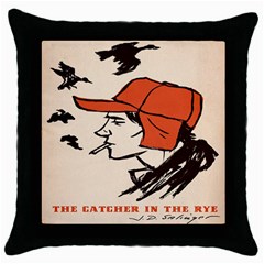 Catcher In The Rye Throw Pillow Case (black) by artworkshop