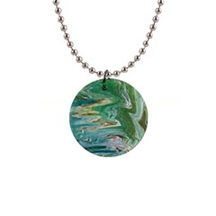 Emerald Patterns 1  Button Necklace by kaleidomarblingart