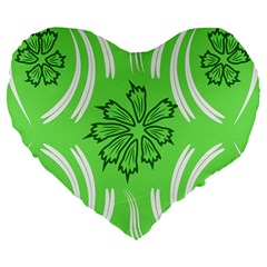 Folk Flowers Print Floral Pattern Ethnic Art Large 19  Premium Flano Heart Shape Cushions by Eskimos
