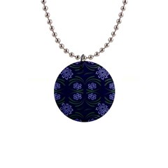 Folk Flowers Print Floral Pattern Ethnic Art 1  Button Necklace by Eskimos