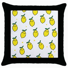 Pattern Lemon Texture Throw Pillow Case (black) by artworkshop