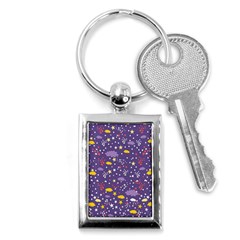 Pattern-cute-clouds-stars Key Chain (rectangle) by Jancukart