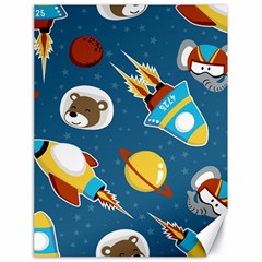 Seamless-pattern-vector-with-spacecraft-funny-animals-astronaut Canvas 18  X 24  by Jancukart