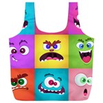 Monsters Emotions Scary Faces Masks With Mouth Eyes Aliens Monsters Emoticon Set Full Print Recycle Bag (XXL) Back