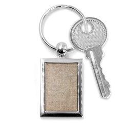 Textile Jute Brown Key Chain (rectangle) by artworkshop