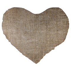 Textile Jute Brown Large 19  Premium Flano Heart Shape Cushions by artworkshop