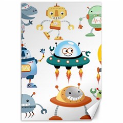 Vector-set-funny-robots-cartoon Canvas 20  X 30  by Jancukart